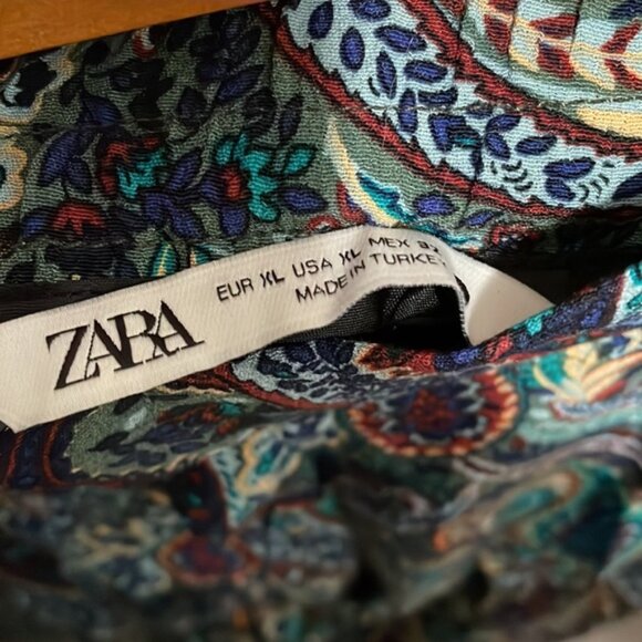 NWOT Zara Printed Flare Pants - Picture 9 of 10